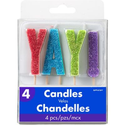 Glitter Yay! Toothpick Candle Set 4pc