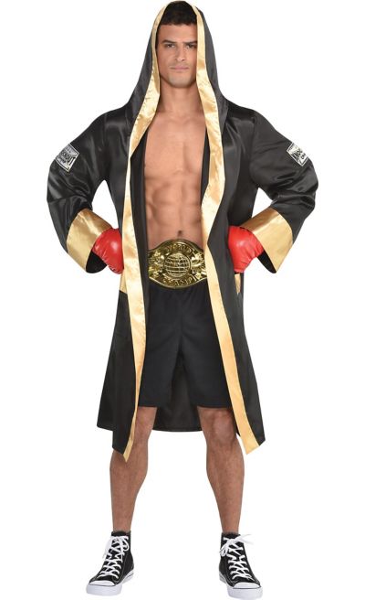 Custom Boxing Robe + Custom Boxing Shorts : Black/Gold