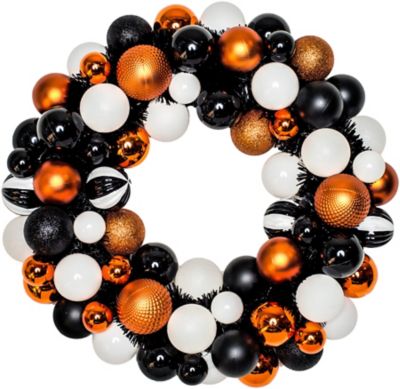Amscan 242384 Orange & Black Halloween Tinsel Wreath 