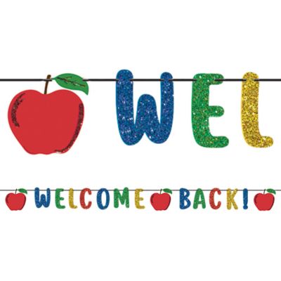 Glitter Welcome Back Letter Banner 12ft x 5in | Party City