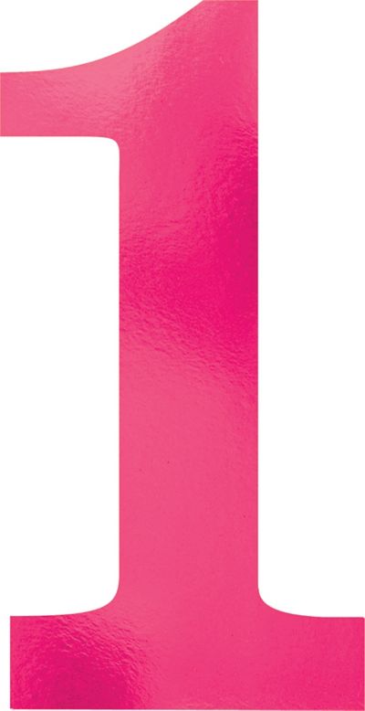 Metallic Pink Number 1 Cutouts 6ct | Party City