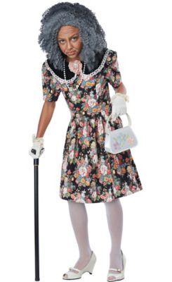 kids old woman costume