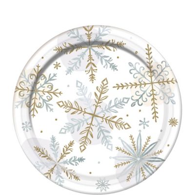 Pink snowflake clearance plates