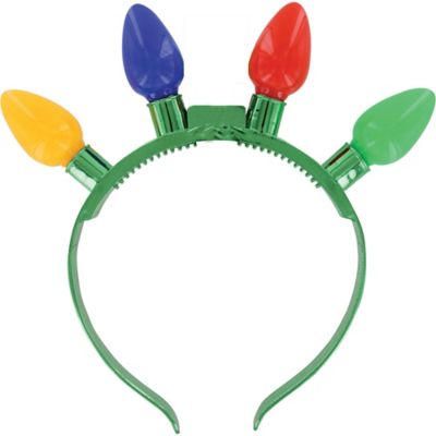 Light-Up Christmas Lights Headband 8in x 8in | Party City