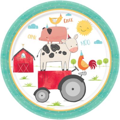 Farm Animal Tableware Balloons & Decorations TRACTOR TIME Birthday Party Range