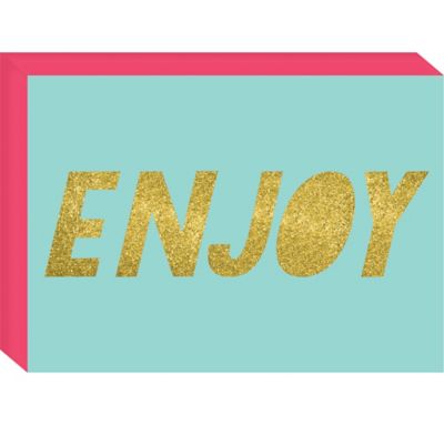 Glitter Sign Of The Times Enjoy Block Sign 7in X 5in Party City