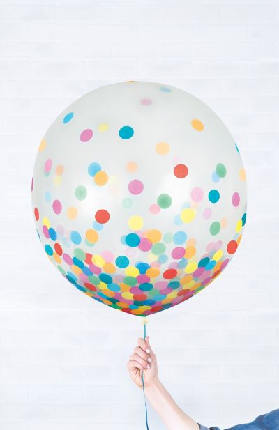 6 Ballons Confettis Multicolores - Olili