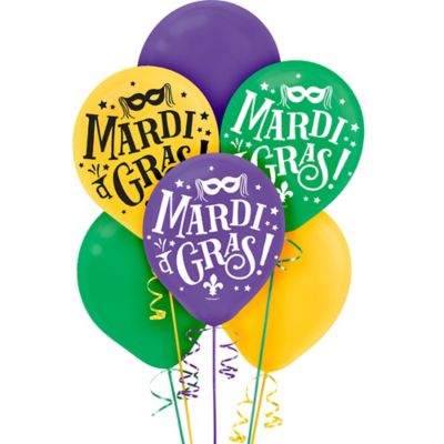 Good Times Mardi Gras Balloons 72ct | Party City