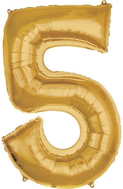 50 Gold Number 5 Balloon Party City