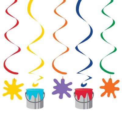 Art Party Swirl Decorations 5ct Party City