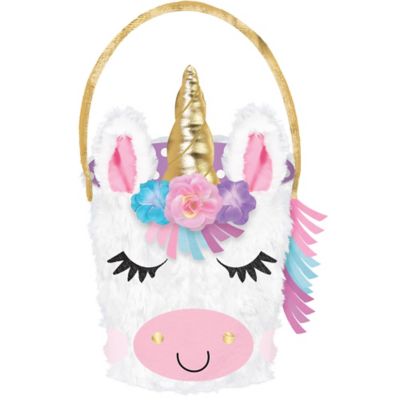 plush unicorn easter basket