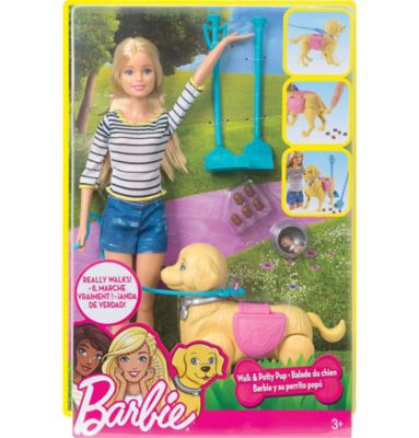 barbie walk and potty pup