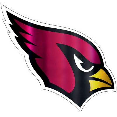 Metallic Arizona Cardinals Sticker 5 1/2in x 7 3/4in