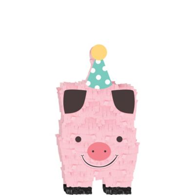 amscan 242596 Barnyard Birthday Mini Pig Pinata Decoration-1 Pc 