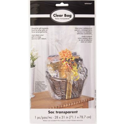 Clear Cello Shrink Wrap Basket Bag