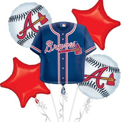 Atlanta Braves MLB Baseball Santa's Gift Figurine - Parties Plus