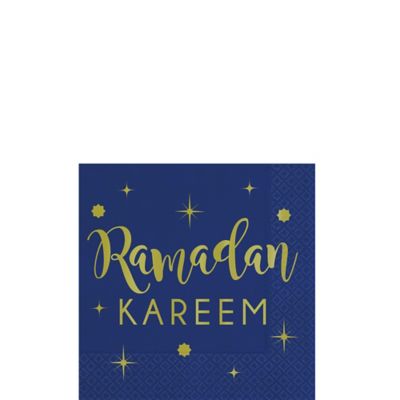 Metallic Gold Ramadan Kareem Beverage Napkins 16ct  Party City