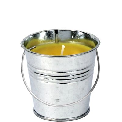 Mini Silver Citronella Candle Pail 3in x 2 3/4in | Party City