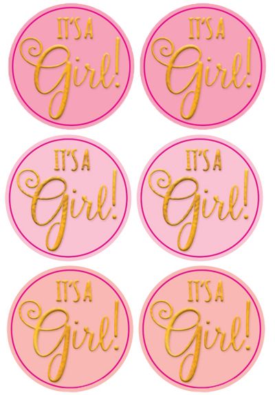 Pink It's A Girl Baby Shower Sticker Seals 1 Sheet