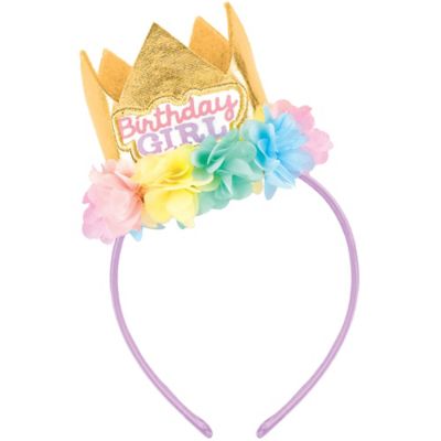 Amscan 252107 Girls 1st Birthday Felt Novelty Headband 4 Ct