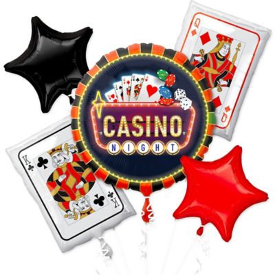 8-piece Casino Theme Party Balloons Poker Balloons Casino Foil