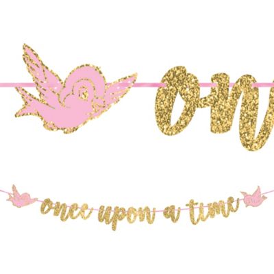 Glitter Disney Once Upon A Time Letter Banner 12ft X 5 1 2in Party City