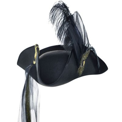 Tricorn Captain Hat Caribbean Costume for Pirate Role Play Cosplay Party Halloween Pirate Costume Hook and Mustache Spooktacular Creations 3 PCS Pirate Accessories Include Pirate Hat with Dreadlocks 