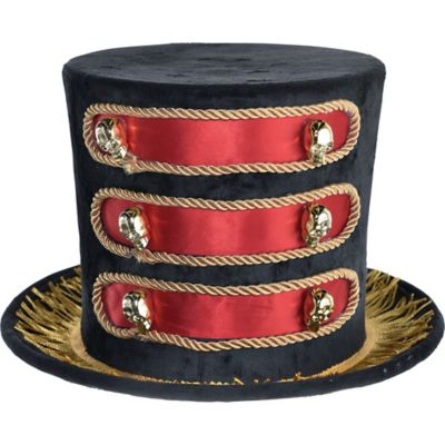 BLACK TOP HAT FANCY DRESS COSTUME ACCESSORY ADULTS CHILDS VICTORIAN RINGMASTER 