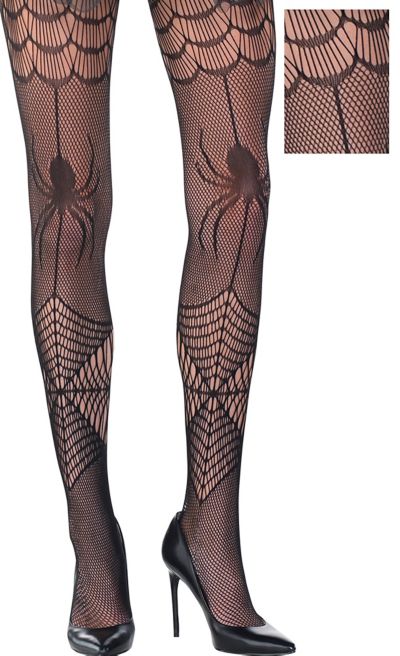 White Spiderweb Design Tights — Party Britain