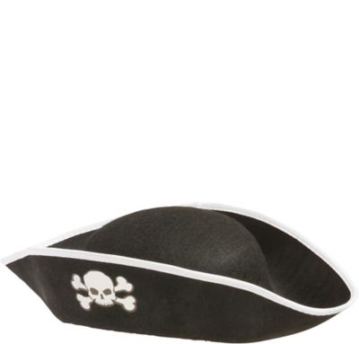 Black Pirate Hat 13in x 1/2in Party City
