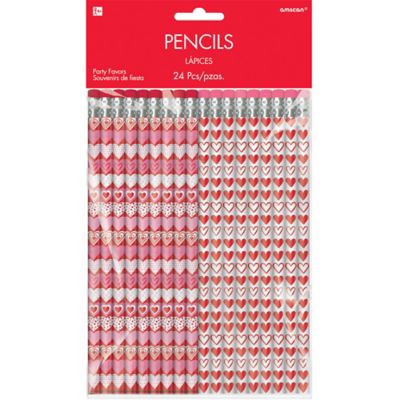 emzrivo 24 PCS Valentines Pencils Valentine's Day Pencils for Kids Bulk  Holiday Pencils with Top Erasers Pencils for Valentine's Day Party Favors,  4
