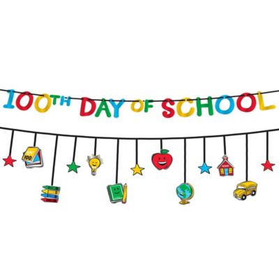 100 Days of School Multicolor Banners 2pc | Party City