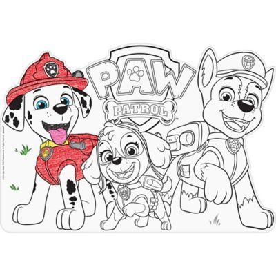 paw patrol coloring placemats 8ct  party city canada