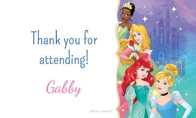 10 x Personalised Birthday Photo Invitations or Thank you Cards All Princesses