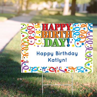 Party City Birthday Yard Signs
 Custom Colorful Birthday Yard Sign