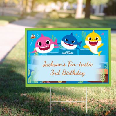 Custom Baby Shark Yard Sign Party City