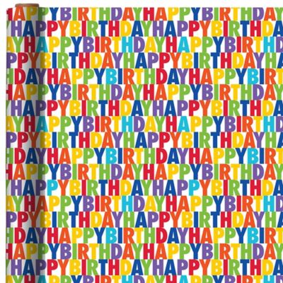 Happy Birthday Letter Gift Wrap 16ft x 30in | Party City