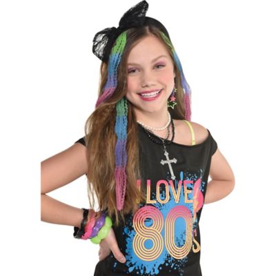 Neon Wave 80s Crimped Hair Extensions, 4ct | Party City