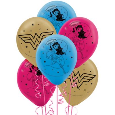 Superstar Wonder Woman Balloons 12in 6ct Party City