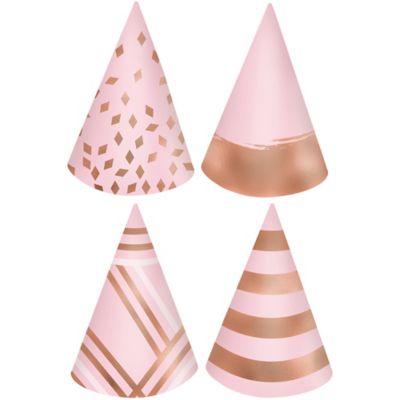Metallic Blush Birthday Party Hats 12ct | Party City display picture 1