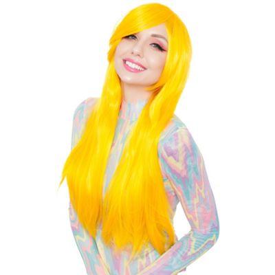 costume with yellow wig