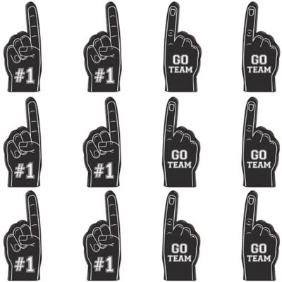 Mini Black Foam Fingers, 12ct