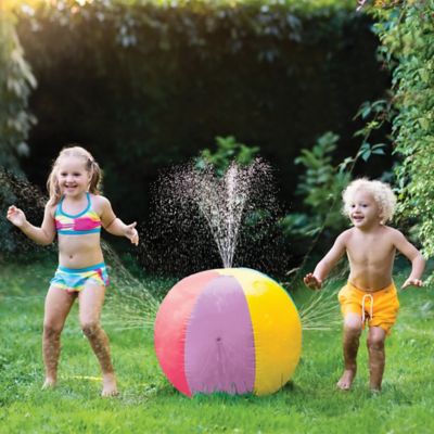 29.5 inches  Water Sprinkler Beach Ball Inflatable Splash and Spray Ball Water Beach Ball Toys for Kids Summer Outdoor Garden Backyard Swimming Party Beach Pool Play Toy 
