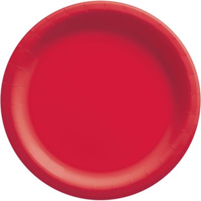 Bulk 9 In. Red Paper Plates - 1000 Ct.