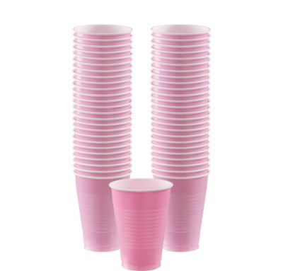 12 Oz. Pink Plastic Cups - 50 Ct.