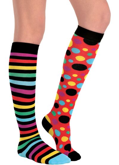 Mismatched Clown Knee-High Socks | Party City