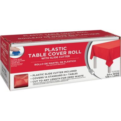 Red Plastic Table Roll