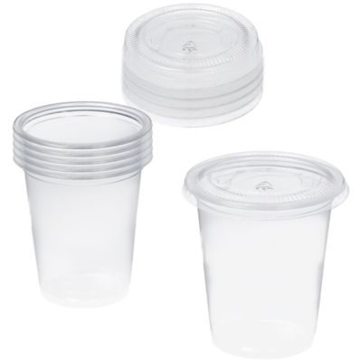 Clear Plastic Portion Cups with Lids, 2oz, 150ct | Party Supplies