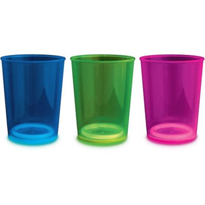 Blue, Green & Pink Plastic Party Cups with Glow Sticks, 13.5oz, 8ct -  SuperGlow™