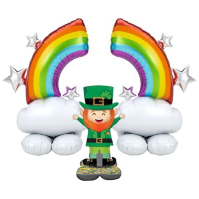 AirLoonz Leprechaun & Rainbow St. Patrick's Day Foil Balloon Set, 3pc